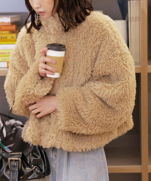 FREE'S MART（フリーズマート）の「◆ファースタンドブルゾン（ブルゾン・レディース・ベージュ/ブラウン・SMALL/MEDIUM）」の16枚目の写真