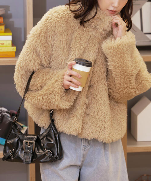 FREE'S MART（フリーズマート）の「◆ファースタンドブルゾン（ブルゾン・レディース・ベージュ/ブラウン・SMALL/MEDIUM）」の17枚目の写真