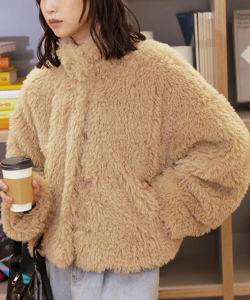 FREE'S MART（フリーズマート）の「◆ファースタンドブルゾン（ブルゾン・レディース・ベージュ/ブラウン・SMALL/MEDIUM）」の18枚目の写真