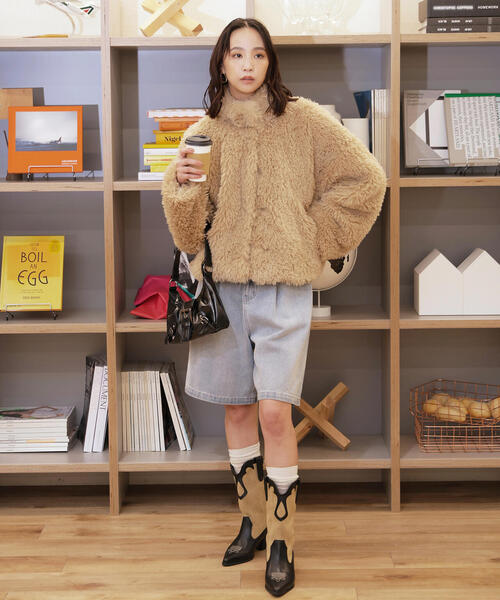 FREE'S MART（フリーズマート）の「◆ファースタンドブルゾン（ブルゾン・レディース・ベージュ/ブラウン・SMALL/MEDIUM）」の20枚目の写真