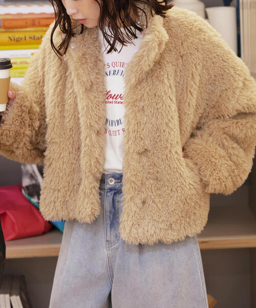 FREE'S MART（フリーズマート）の「◆ファースタンドブルゾン（ブルゾン・レディース・ベージュ/ブラウン・SMALL/MEDIUM）」の22枚目の写真