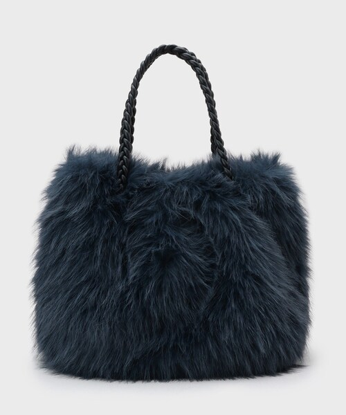 GALLEST（ギャレスト）の「フェイクファーバッグ（ハンドバッグ・レディース・グレー/ネイビー・00）」の4枚目の写真