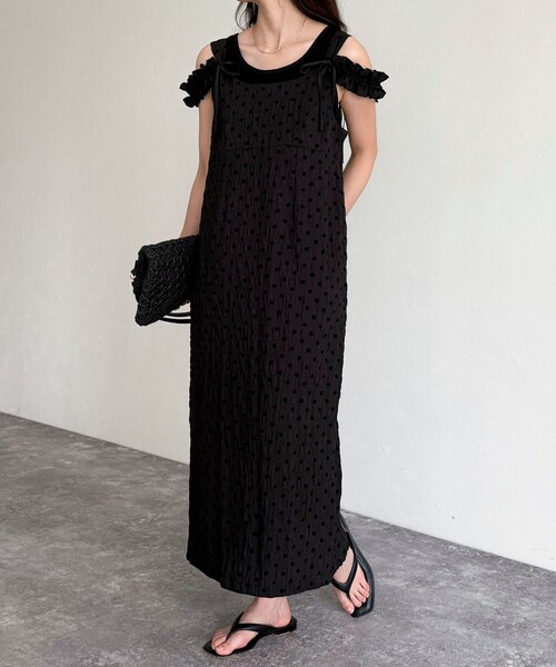 fredy emue(フレディエミュ)の「ドット3WAYワンピース(ワンピース・レディース・ベージュ系その他/ブラック系その他・38)」の2枚目の写真