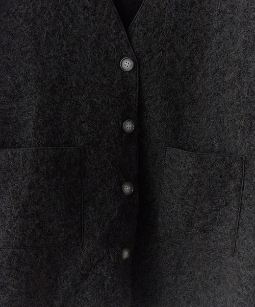 ALL RUNS（オールランズ）の「肩落ちシルエットウールカーディガン（カーディガン/ボレロ・メンズ・グレー/ブラック・FREE）」の10枚目の写真