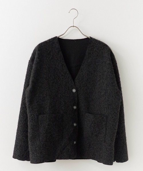 ALL RUNS（オールランズ）の「肩落ちシルエットウールカーディガン（カーディガン/ボレロ・メンズ・グレー/ブラック・FREE）」の13枚目の写真