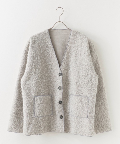 ALL RUNS（オールランズ）の「肩落ちシルエットウールカーディガン（カーディガン/ボレロ・メンズ・グレー/ブラック・FREE）」の14枚目の写真