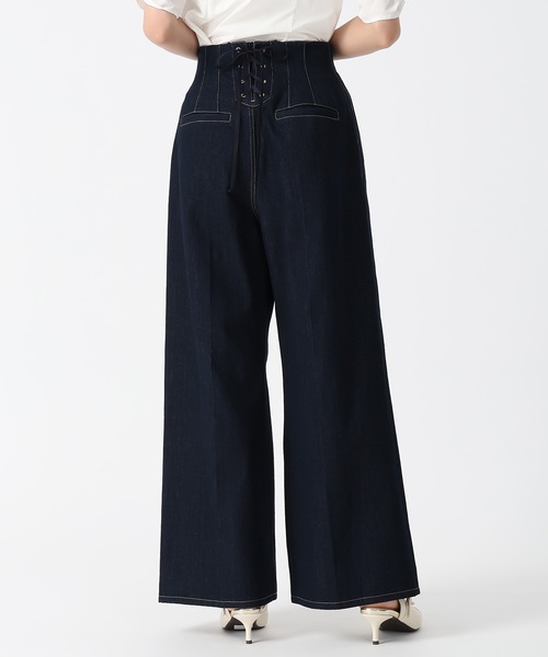 31 Sons de mode（トランテアン　ソン　ドゥ　モード）の「2025秋冬新作 バックレースアップワイドデニムパンツ（デニムパンツ・レディース・ブルー/インディゴブルー・M/S）」の15枚目の写真
