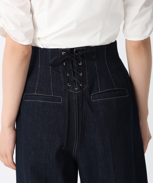 31 Sons de mode（トランテアン　ソン　ドゥ　モード）の「2025秋冬新作 バックレースアップワイドデニムパンツ（デニムパンツ・レディース・ブルー/インディゴブルー・M/S）」の18枚目の写真