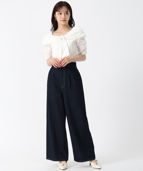 31 Sons de mode（トランテアン　ソン　ドゥ　モード）の「2025秋冬新作 バックレースアップワイドデニムパンツ（デニムパンツ・レディース・ブルー/インディゴブルー・M/S）」の21枚目の写真