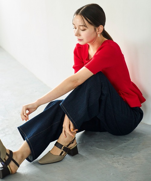 31 Sons de mode（トランテアン　ソン　ドゥ　モード）の「2025秋冬新作 バックレースアップワイドデニムパンツ（デニムパンツ・レディース・ブルー/インディゴブルー・M/S）」の11枚目の写真