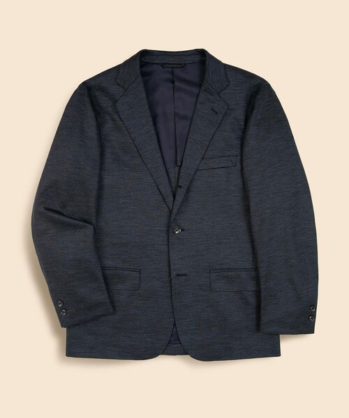 BROOKS BROTHERS（ブルックスブラザーズ）の「ウール　ニット　ハウンドトゥース　段返り３釦サックジャケット　Slim（テーラードジャケット・メンズ・ネイビー/グレー・LARGE/MEDIUM/SMALL/X-LARGE）」の2枚目の写真