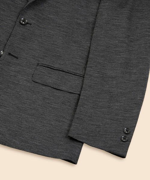 BROOKS BROTHERS（ブルックスブラザーズ）の「ウール　ニット　ハウンドトゥース　段返り３釦サックジャケット　Slim（テーラードジャケット・メンズ・ネイビー/グレー・LARGE/MEDIUM/SMALL/X-LARGE）」の4枚目の写真