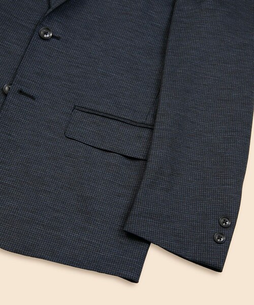 BROOKS BROTHERS（ブルックスブラザーズ）の「ウール　ニット　ハウンドトゥース　段返り３釦サックジャケット　Slim（テーラードジャケット・メンズ・ネイビー/グレー・LARGE/MEDIUM/SMALL/X-LARGE）」の10枚目の写真