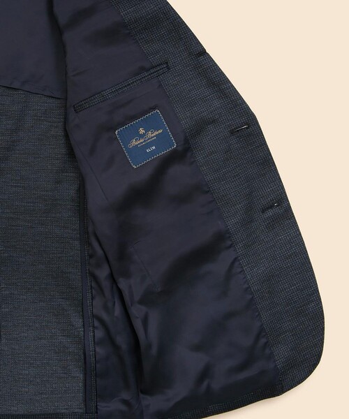 BROOKS BROTHERS（ブルックスブラザーズ）の「ウール　ニット　ハウンドトゥース　段返り３釦サックジャケット　Slim（テーラードジャケット・メンズ・ネイビー/グレー・LARGE/MEDIUM/SMALL/X-LARGE）」の13枚目の写真