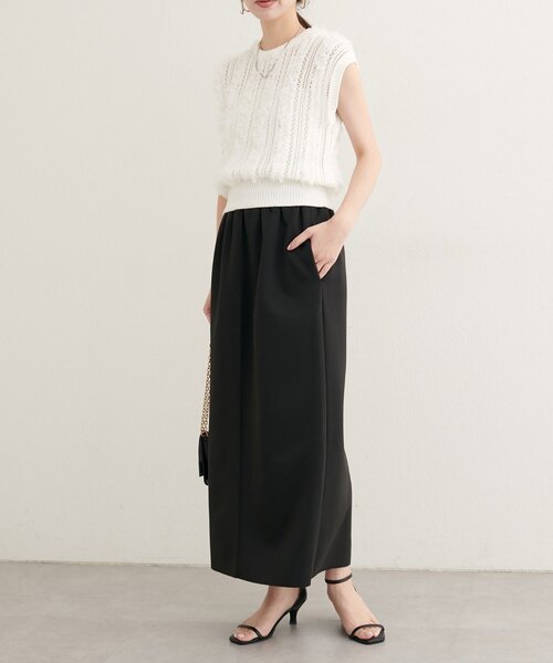 natural couture(ナチュラルクチュール)の「【ako】セルフカットタイトスカート(スカート・レディース・チャコールグレー/ブラック/グリーン・FREE)」の18枚目の写真