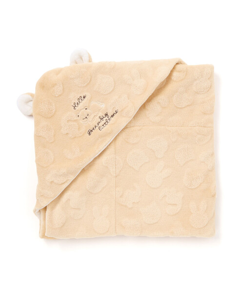 SLAP SLIP BABY（スラップスリップベビー）の「【お揃い】アニマルクマウサギネコ恐竜ポコポコボアフード付きおくるみベビー（おくるみ・キッズ・ベージュ/オフホワイト/ピンク/グリーン・FREE）」の2枚目の写真