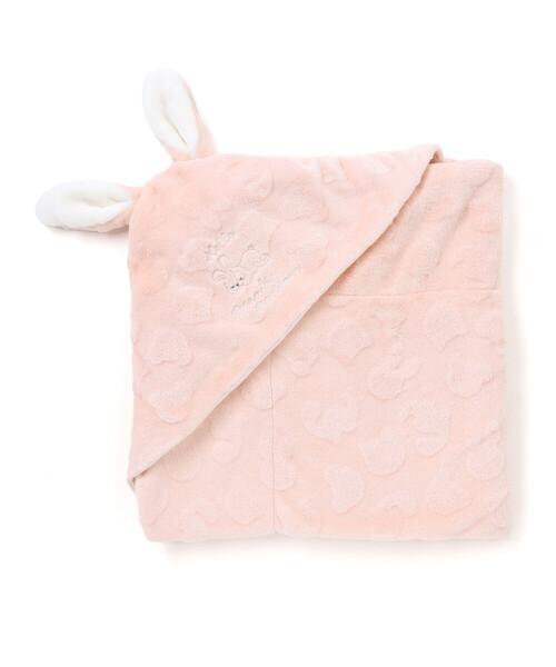 SLAP SLIP BABY（スラップスリップベビー）の「【お揃い】アニマルクマウサギネコ恐竜ポコポコボアフード付きおくるみベビー（おくるみ・キッズ・ベージュ/オフホワイト/ピンク/グリーン・FREE）」の4枚目の写真