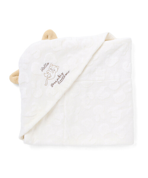 SLAP SLIP BABY（スラップスリップベビー）の「【お揃い】アニマルクマウサギネコ恐竜ポコポコボアフード付きおくるみベビー（おくるみ・キッズ・ベージュ/オフホワイト/ピンク/グリーン・FREE）」の5枚目の写真