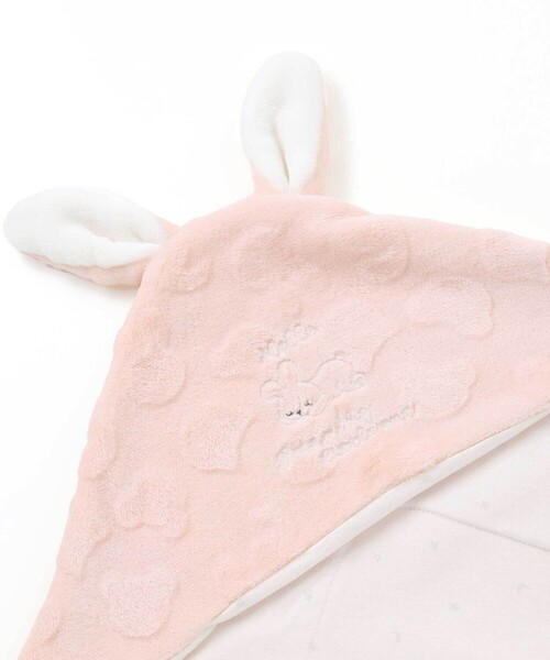 SLAP SLIP BABY（スラップスリップベビー）の「【お揃い】アニマルクマウサギネコ恐竜ポコポコボアフード付きおくるみベビー（おくるみ・キッズ・ベージュ/オフホワイト/ピンク/グリーン・FREE）」の8枚目の写真