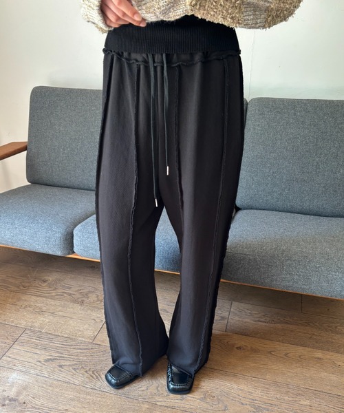 FUULLY STUDIO(フーリィーステューディオ)の「スウェットシームイージーパンツ(スウェットパンツ・レディース・アイボリー/ブラック/グレー・FREE)」の3枚目の写真