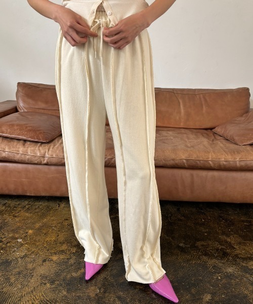 FUULLY STUDIO(フーリィーステューディオ)の「スウェットシームイージーパンツ(スウェットパンツ・レディース・アイボリー/ブラック/グレー・FREE)」の6枚目の写真