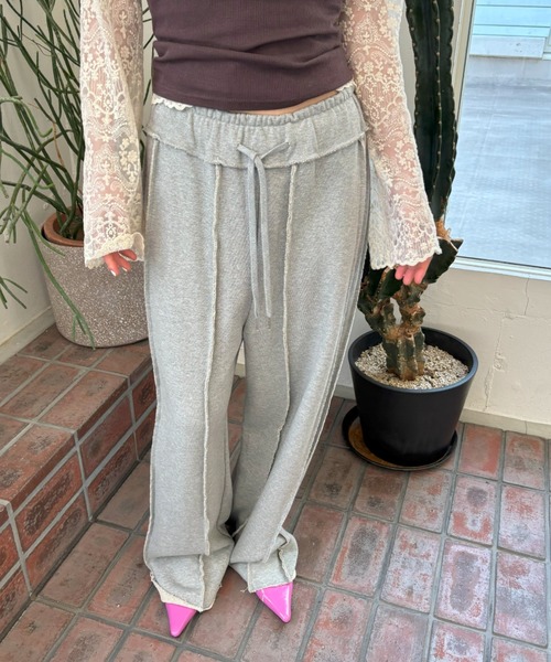 FUULLY STUDIO(フーリィーステューディオ)の「スウェットシームイージーパンツ(スウェットパンツ・レディース・アイボリー/ブラック/グレー・FREE)」の4枚目の写真