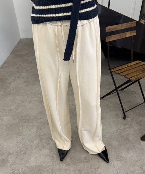 FUULLY STUDIO(フーリィーステューディオ)の「スウェットシームイージーパンツ(スウェットパンツ・レディース・アイボリー/ブラック/グレー・FREE)」の9枚目の写真