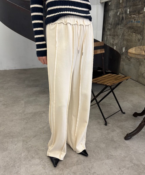 FUULLY STUDIO(フーリィーステューディオ)の「スウェットシームイージーパンツ(スウェットパンツ・レディース・アイボリー/ブラック/グレー・FREE)」の11枚目の写真