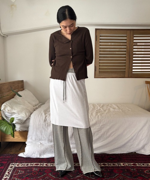 FUULLY STUDIO(フーリィーステューディオ)の「スウェットシームイージーパンツ(スウェットパンツ・レディース・アイボリー/ブラック/グレー・FREE)」の21枚目の写真