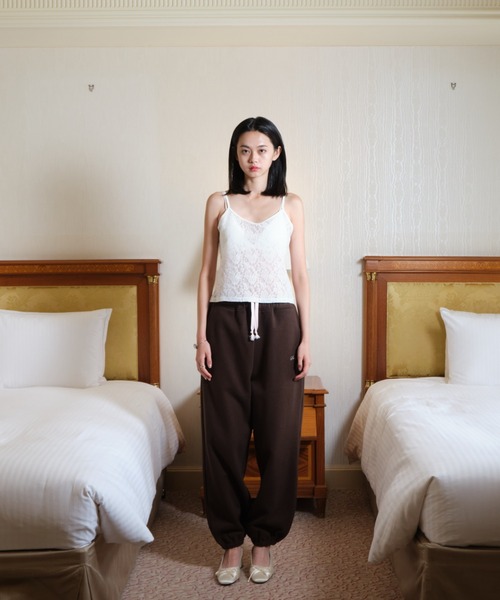 Smyeon(スミョン)の「Embroidery sweat pants/刺繍スウェットパンツ(スウェットパンツ・レディース・ブラウン/ホワイト/ネイビー/グレー/ピンク/ホワイト×ブルー/ホワイト×ピンク・FREE)」の9枚目の写真