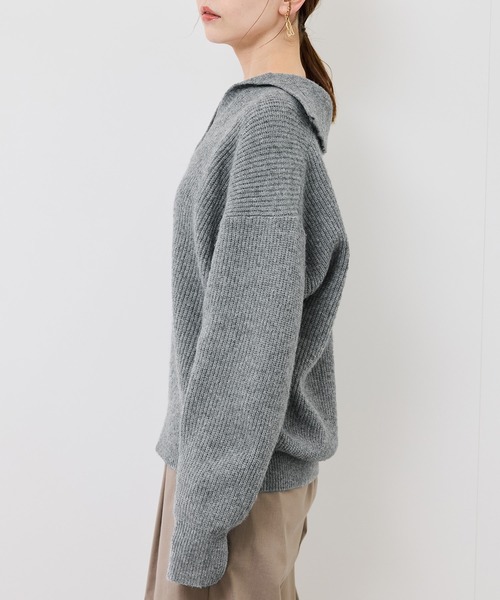 ROPE' PICNIC(ロペピクニック)の「スキッパーポロニットプルオーバー/イージーケア(ニット/セーター・レディース・グレー/オフホワイト/ダークグリーン/ネイビー・FREE)」の18枚目の写真