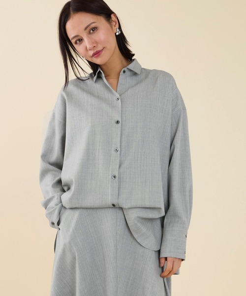 marmors（マルモア）の「【marmors】arrangement shirt〈セットアップ対応〉（シャツ/ブラウス・レディース・ベージュ/ライトグレー/グレー・36）」の2枚目の写真