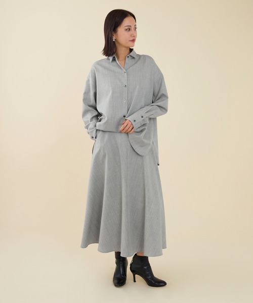 marmors（マルモア）の「【marmors】arrangement shirt〈セットアップ対応〉（シャツ/ブラウス・レディース・ベージュ/ライトグレー/グレー・36）」の5枚目の写真