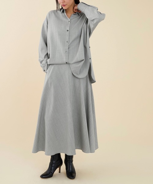 marmors（マルモア）の「【marmors】arrangement shirt〈セットアップ対応〉（シャツ/ブラウス・レディース・ベージュ/ライトグレー/グレー・36）」の6枚目の写真