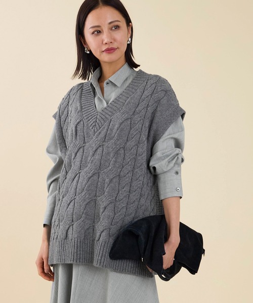 marmors（マルモア）の「【marmors】arrangement shirt〈セットアップ対応〉（シャツ/ブラウス・レディース・ベージュ/ライトグレー/グレー・36）」の8枚目の写真