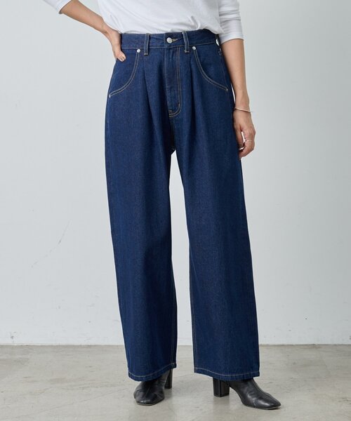 BEARDSLEY（ビアズリー）の「《FRIPIER》バギータックデニム（デニムパンツ・レディース・インディゴブルー・2/1/0）」の10枚目の写真