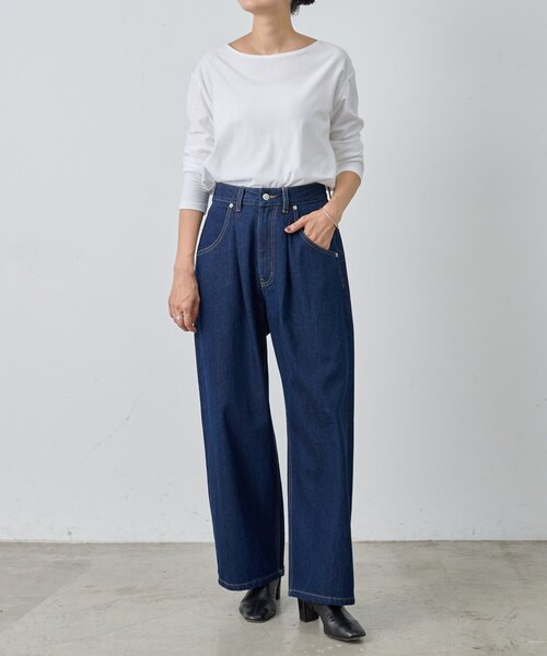 BEARDSLEY（ビアズリー）の「《FRIPIER》バギータックデニム（デニムパンツ・レディース・インディゴブルー・2/1/0）」の11枚目の写真