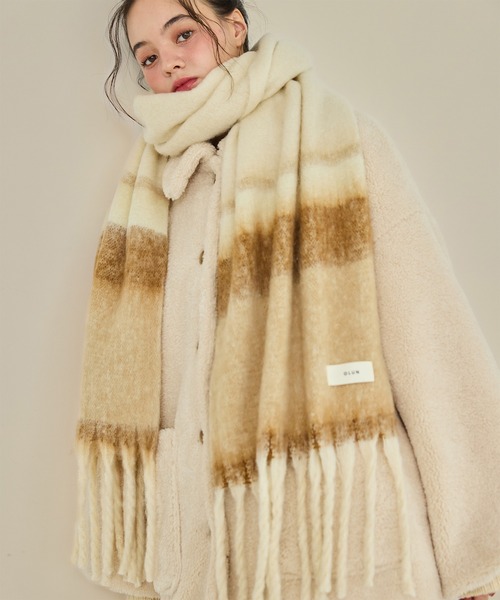 【新品未使用】ollun bicolor volume muffler OLUN（オルン）の「volume mix color muffler/ボリュームミックス