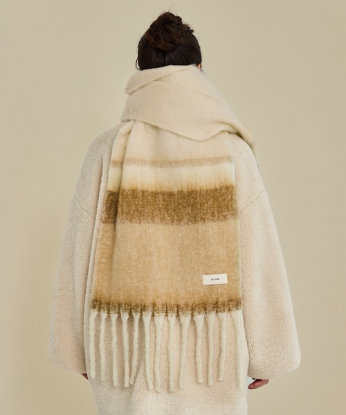 OLUN（オルン）の「volume mix color muffler/ボリュームミックスカラーマフラー（マフラー・レディース・アイボリー/ピンク/イエロー/ベージュ・FREE）」の14枚目の写真