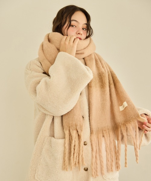 【新品未使用】ollun bicolor volume muffler OLUN マフラー ストール volume mix color muffler/ボリュームミックス