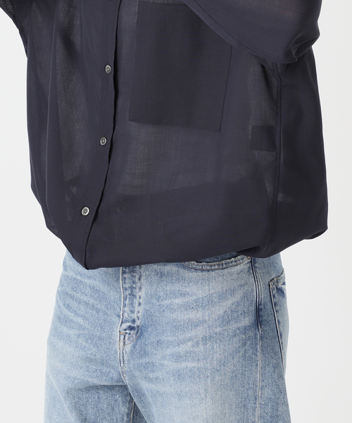 FRAMeWORK（フレームワーク）の「シアートロドロストレギュラーシャツ（シャツ/ブラウス・レディース・ネイビー/ホワイト/グレー・FREE）」の22枚目の写真