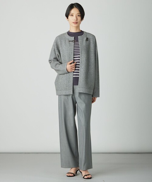 J.PRESS(ジェイプレス)の「SOFT TOUCH WOOL ボーダー ニット(ニット/セーター・レディース・ネイビー系1/ベージュ系1/グレー系1・T15/T13)」の8枚目の写真
