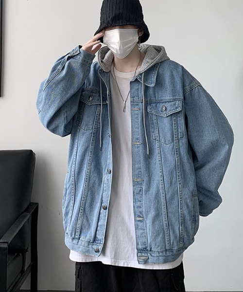 【新品未使用✨】ATMARK予約必須フード付きデニム ジャケット早いもの勝ち！！ lilful（リルフル）の「【25年秋冬新作】フード付き バックプリント