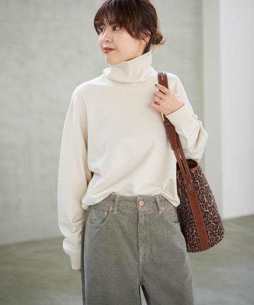 スピックアンドスパン 裏毛ハイネックプルオーバー WEB限定追加》裏毛