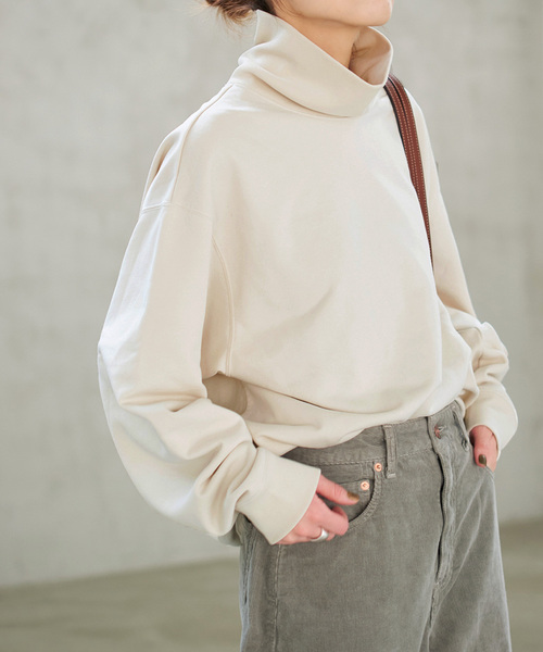 Spick & Span（スピックアンドスパン）の「《WEB限定 / 追加》裏毛ハイネックプルオーバー（スウェット・レディース・ブラック/アイボリー・FREE）」の18枚目の写真