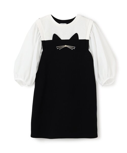 袖切り替えキャットワンピース（ワンピース）｜kate spade new