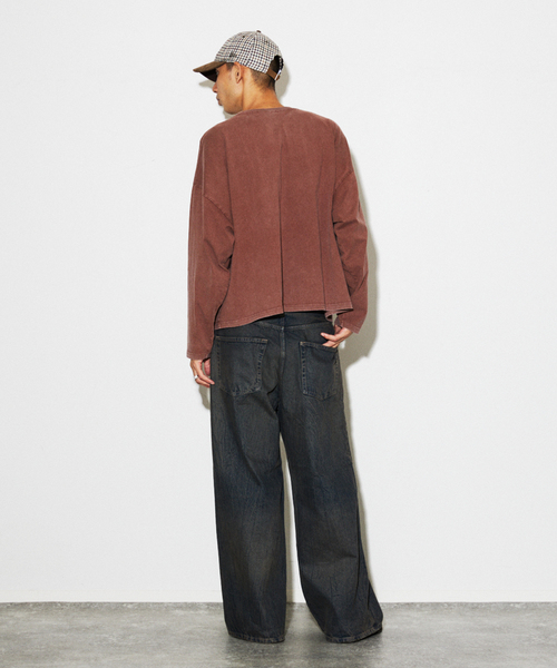 JOURNAL STANDARD（ジャーナルスタンダード）の「ルーズフィット クロップド ロンT / 短丈（Tシャツ/カットソー・メンズ・ホワイト/ブラウン/ブラック系その他・MEDIUM/LARGE）」の8枚目の写真