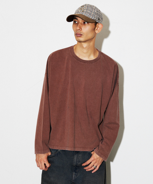 JOURNAL STANDARD（ジャーナルスタンダード）の「ルーズフィット クロップド ロンT / 短丈（Tシャツ/カットソー・メンズ・ホワイト/ブラウン/ブラック系その他・MEDIUM/LARGE）」の9枚目の写真