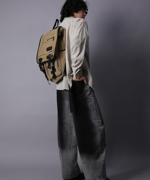 HOOK(フック)の「HOOK -original- 古着風ジャカードチェック柄シャツ(シャツ/ブラウス・メンズ・ライトベージュ/グリーン/ブラック・XL/M/L)」の11枚目の写真