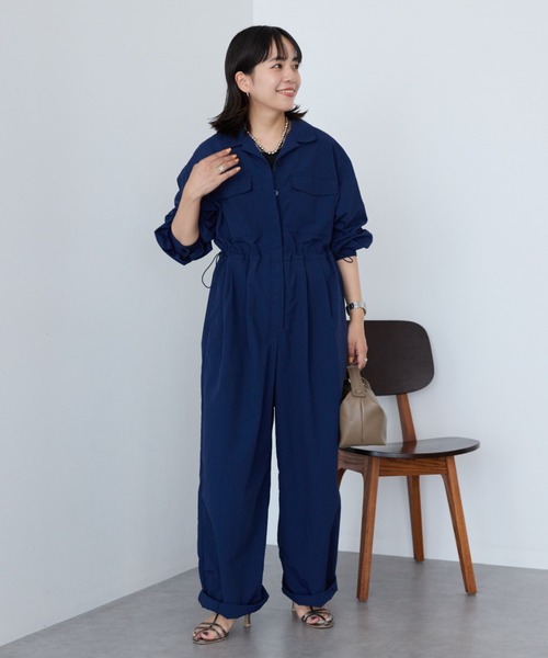 【超美品】ichi_ コットンヘリンボーンジャンプスーツ・つなぎ 超美品】ichi_ コットンヘリンボーンジャンプスーツ・つなぎ